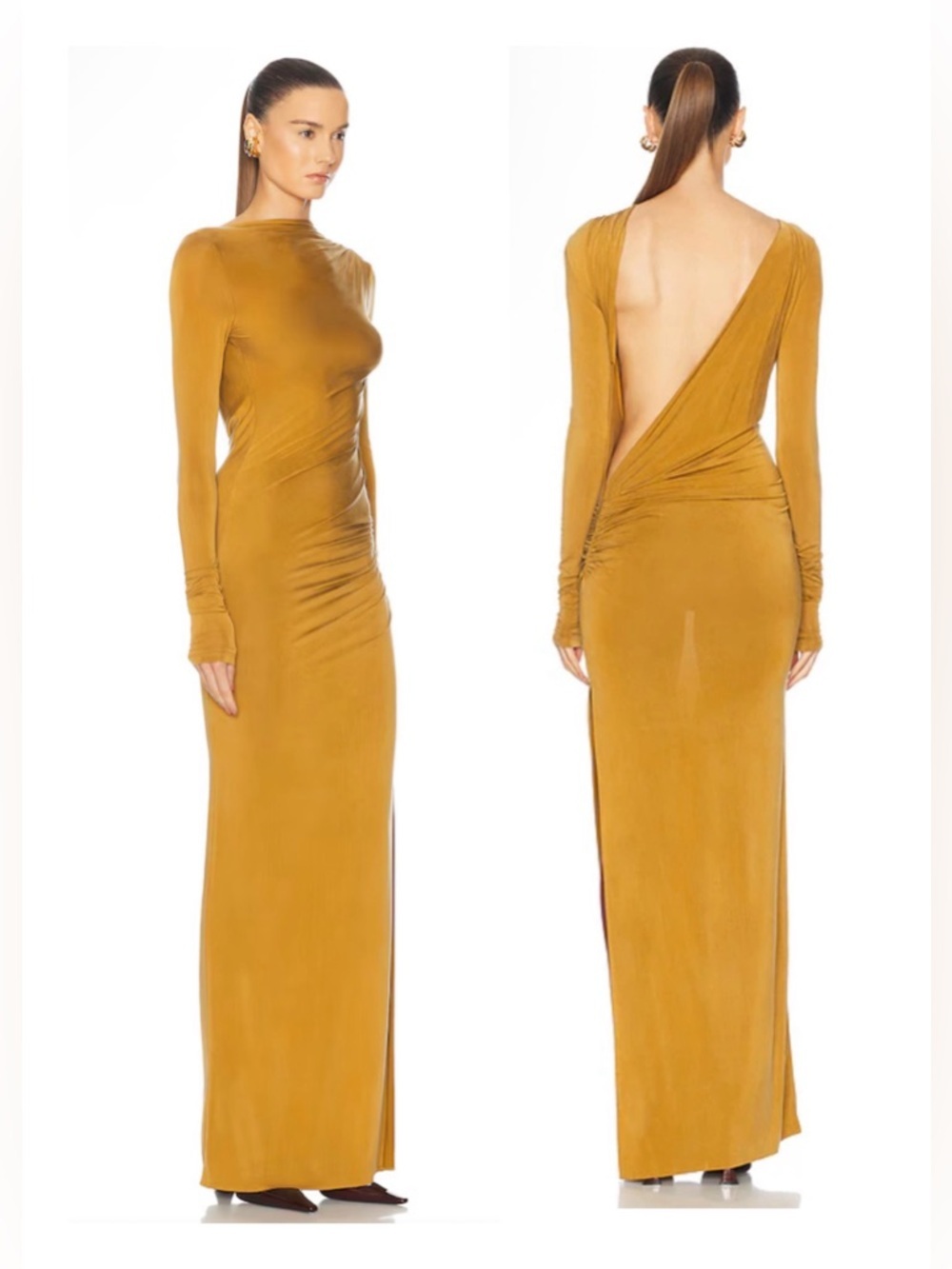 The Andamame Open Back Long Sleeve Evening Gown NWT*Retail $820* - Picture 2 of 9